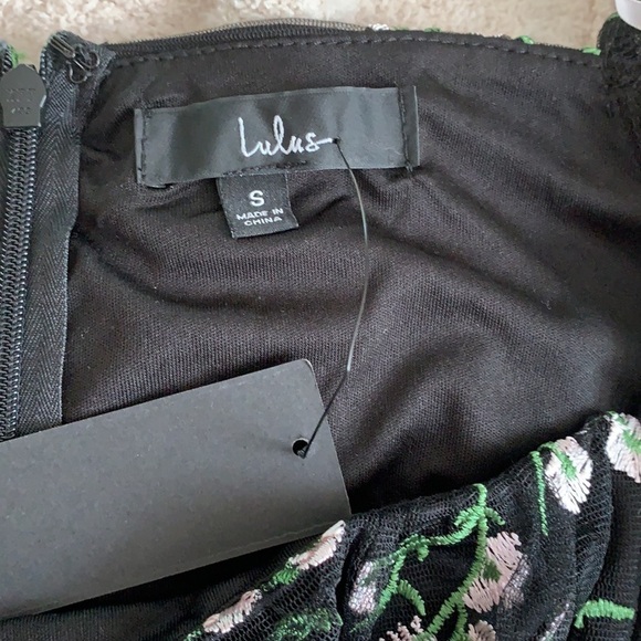 NWT Lulus Radiant Love Black Embroidered Skater Dress S - Picture 11 of 14